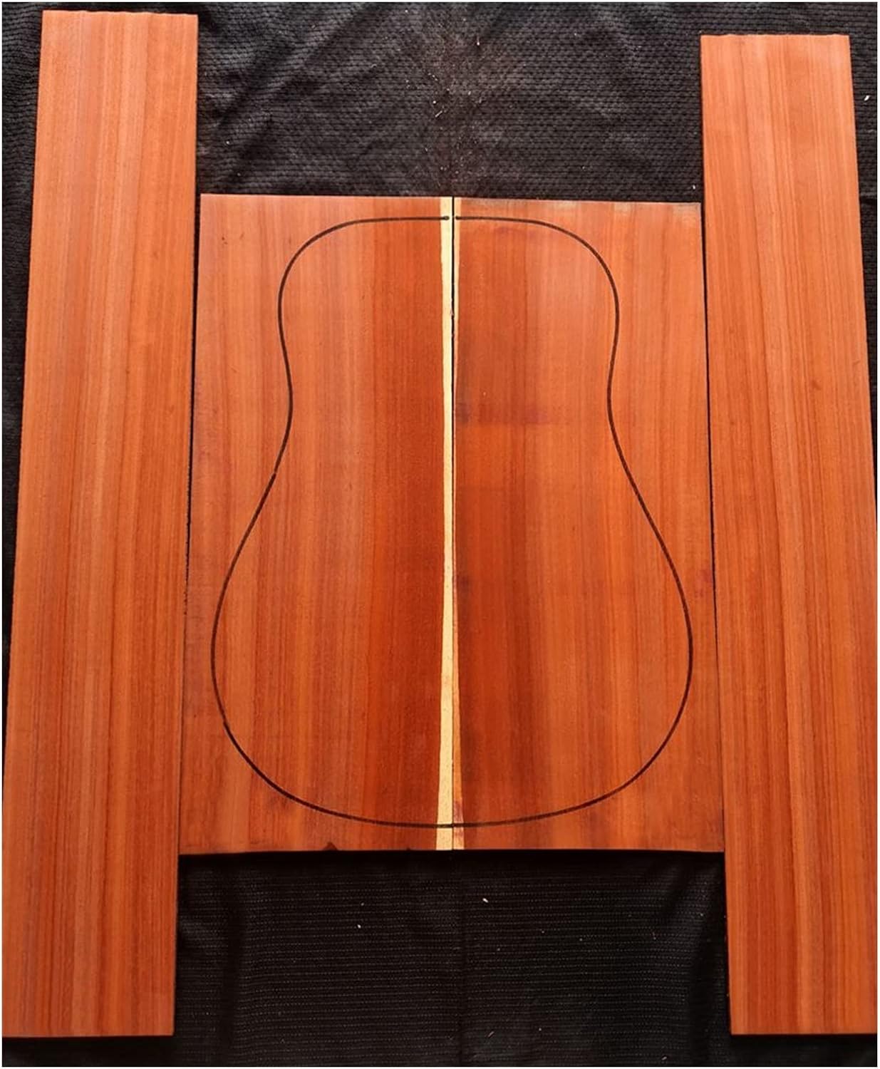 FLFL Sandalwood Mahogany Guitar Back Side Veneer Wool Material Full Single Guitar Making Material Unfinished Guitar Kit (Color : 18)