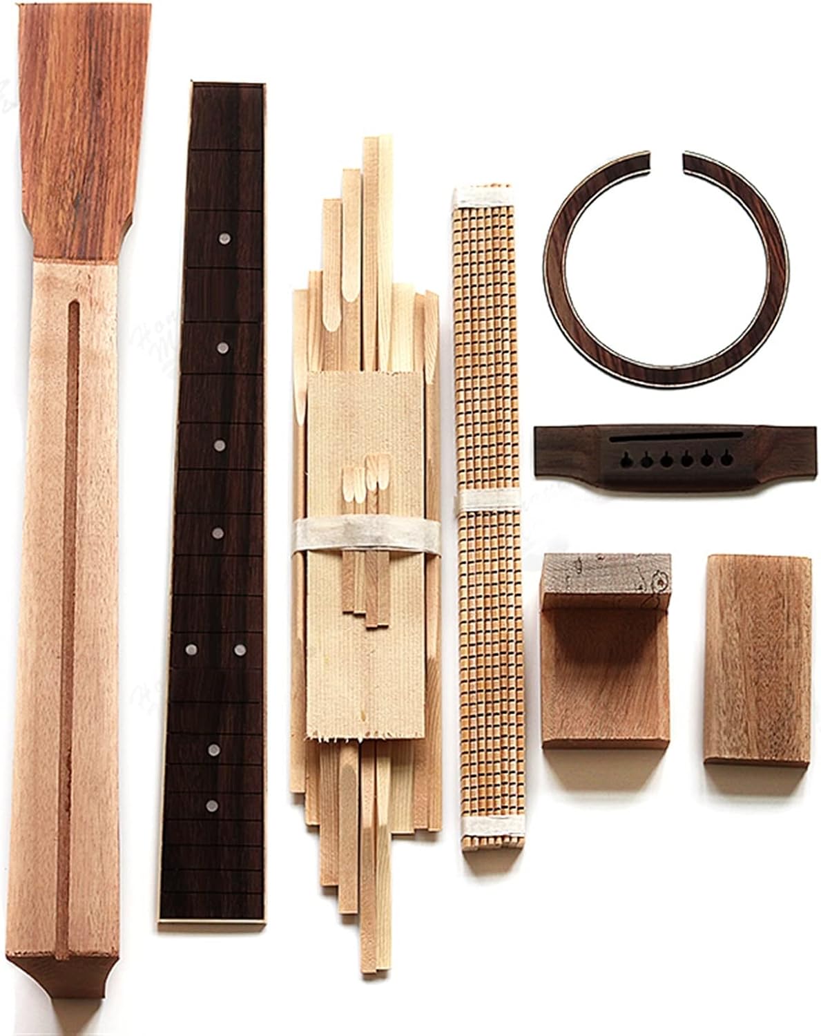 Folk Guitar Face Single Material 2A Spruce Face Single Rosewood Bottom Side Guitar Full Set of Accessories Material Combination DIY Guitar Kit