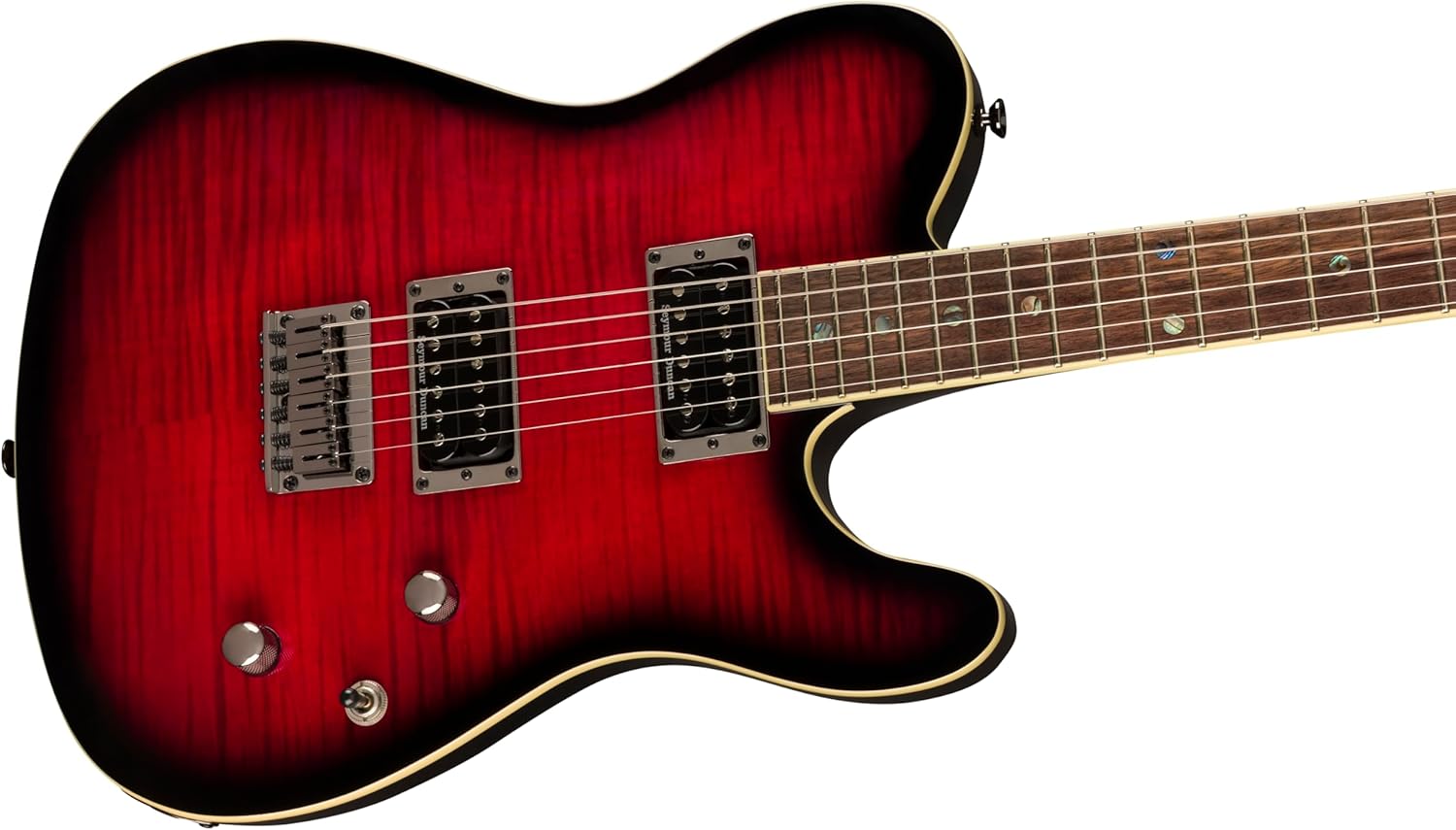 Fender Custom Telecaster FMT HH Electric Guitar, Features Seymour Duncan '59/Pearly Gates Humbuckers with Coil Tap, with 2-Year Warranty, Black Cherry Burst