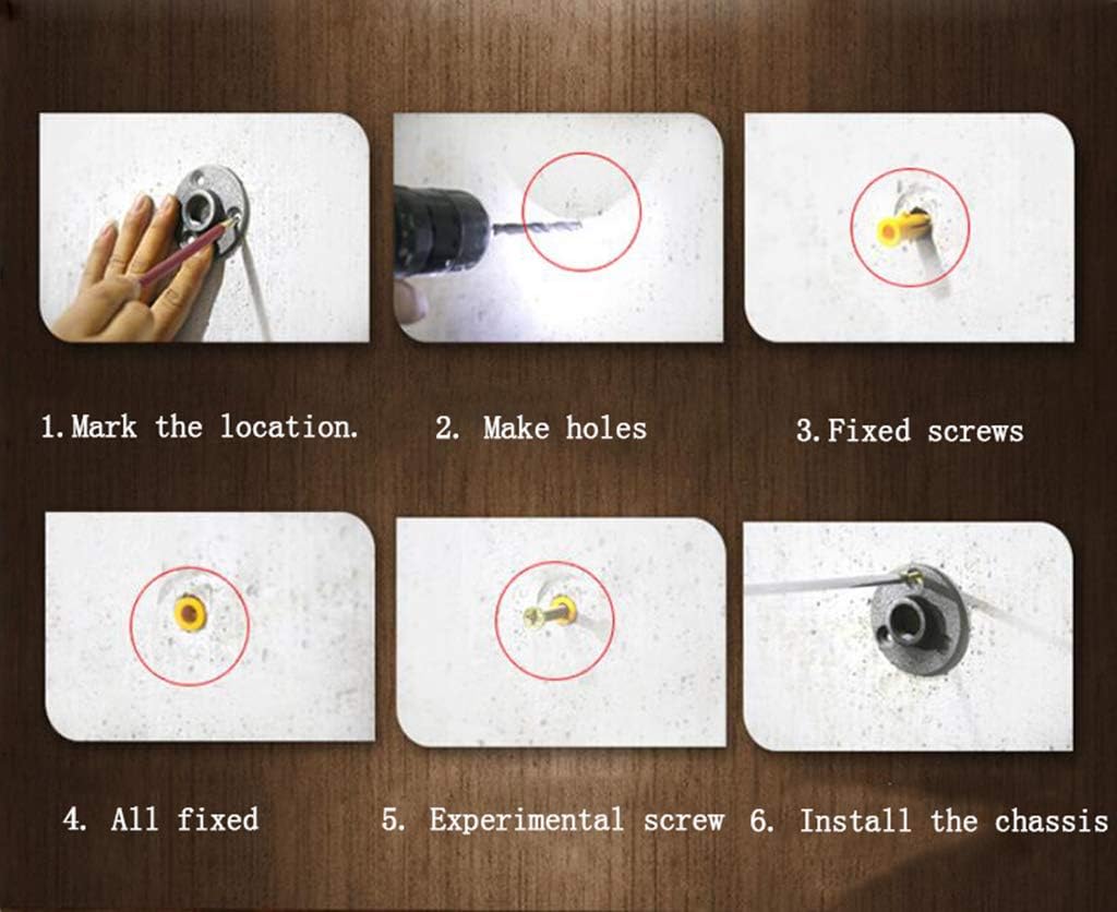 JHSLXD Water Pipe Shelf Retro Industrial Style Wall Shelf Creative Solid Wood Partition Shelf Indoor Decoration Flower Stand,B Style