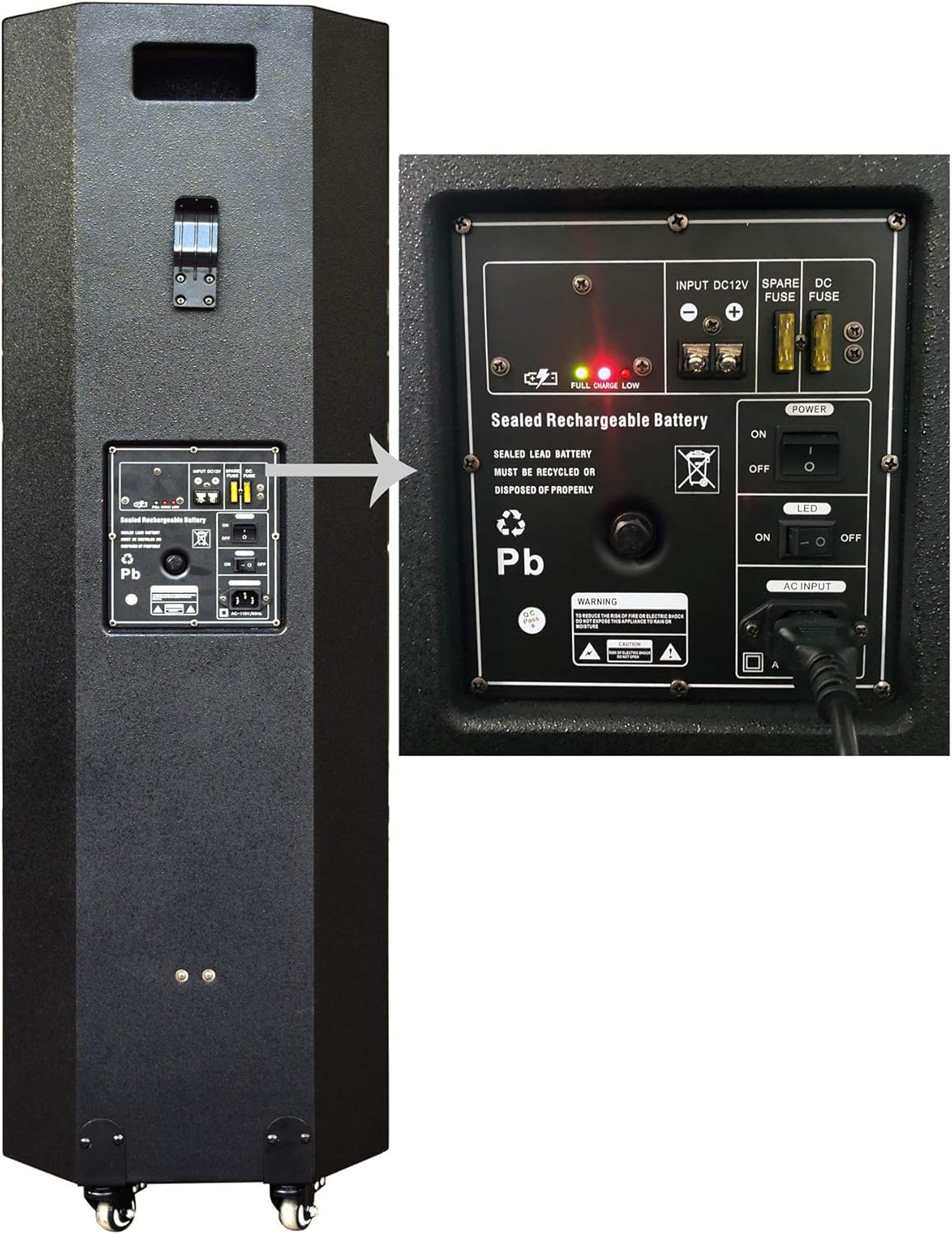 Super Bass Portable Bluetooth Wireless Karaoke Speaker with Two Wireless Microphones, USB, SD, FM, IDOLmain IPS-DJ07 II with Multi-Effect DJ Light