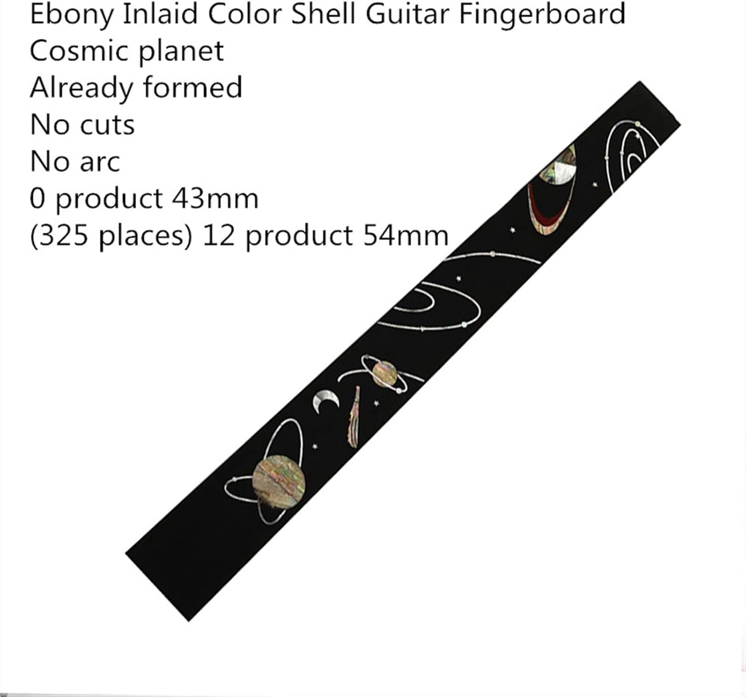 ZUZU Guitar Fingerboard Ebony Inlaid Color Shell Ebony Fingerboard Making Guitar Fingerboard Material Accessories Unfinished Guitar Neck