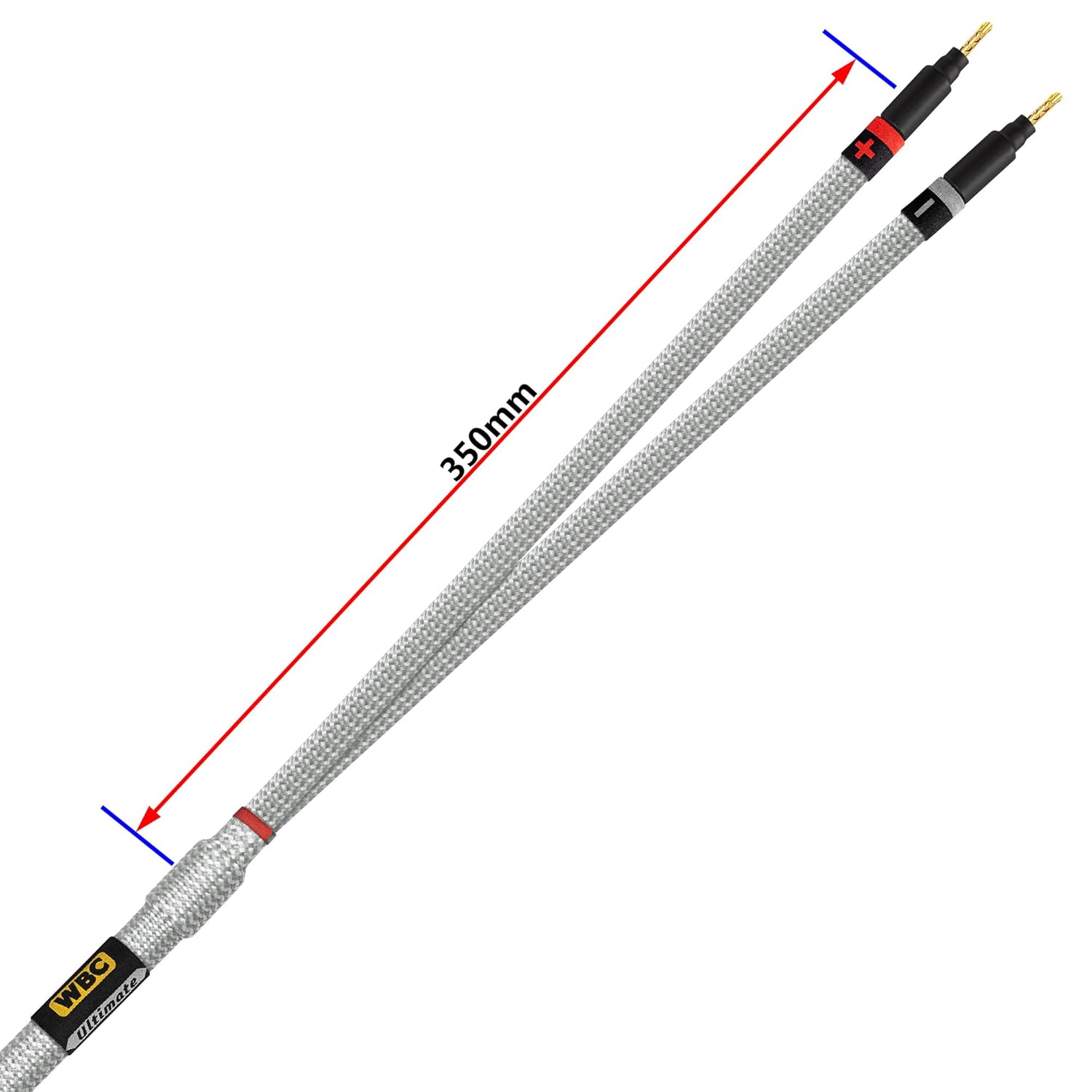 WORLDS BEST CABLES 8 Foot Ultimate - 9 AWG - Ultra-Pure OFC - Premium Audiophile HiFi Speaker Cable Pair with Eminence Gold Banana Plugs & Silver Tweed Jacket