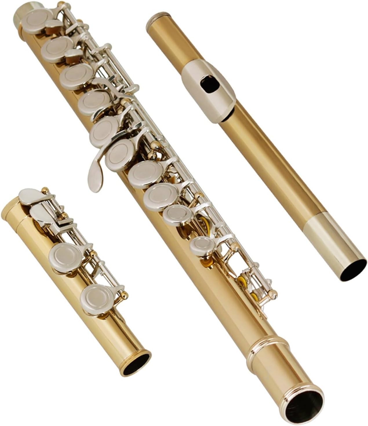 Flute 16 Closed Holes C Key Golden Silver Professional Flute Concert with Box Woodwind Musical Flutes Musical Instruments