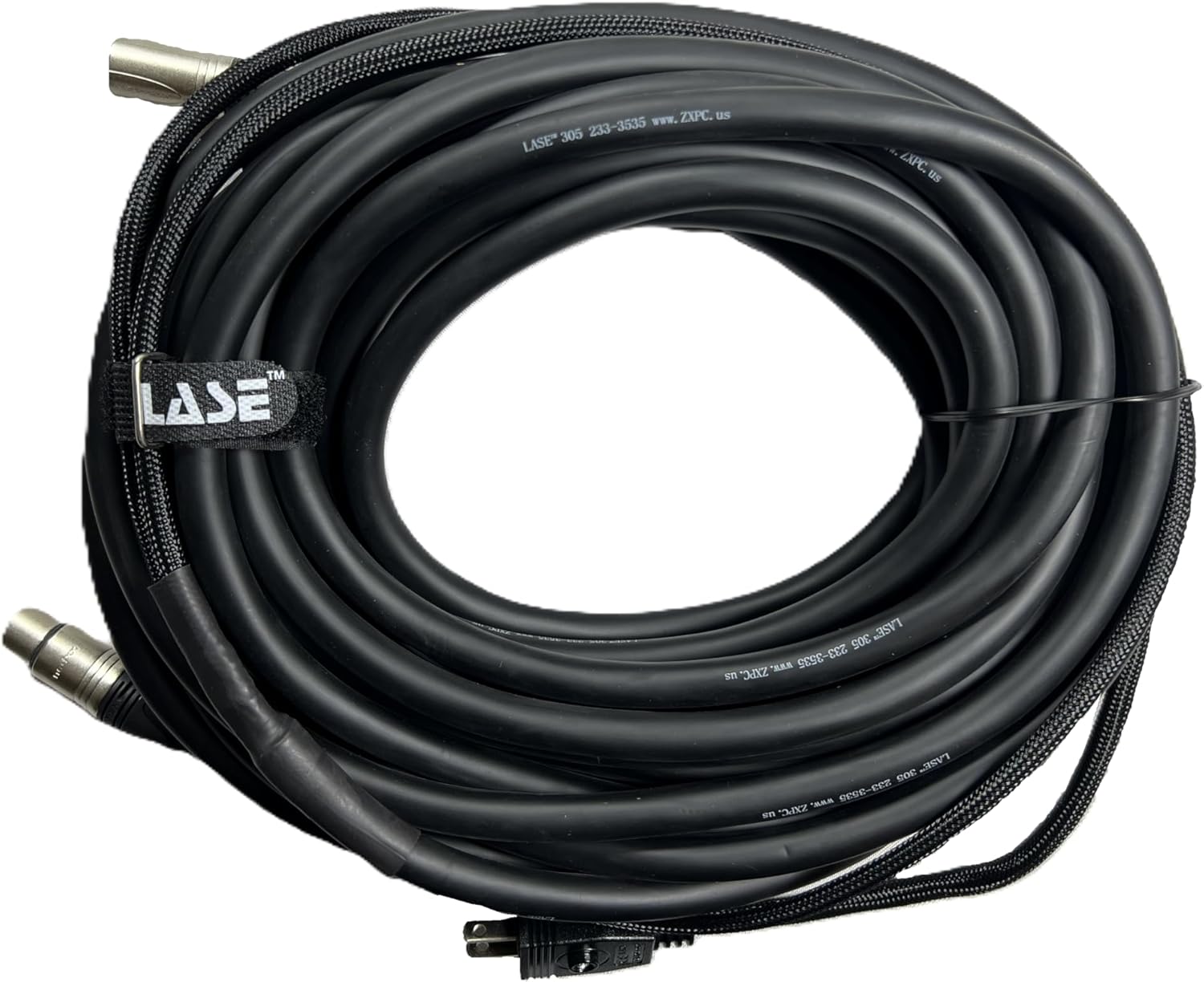 LASE 50 Ft Siamese Cable AC Power & XLR NEUTRIK Audio Cable for Power Speakers