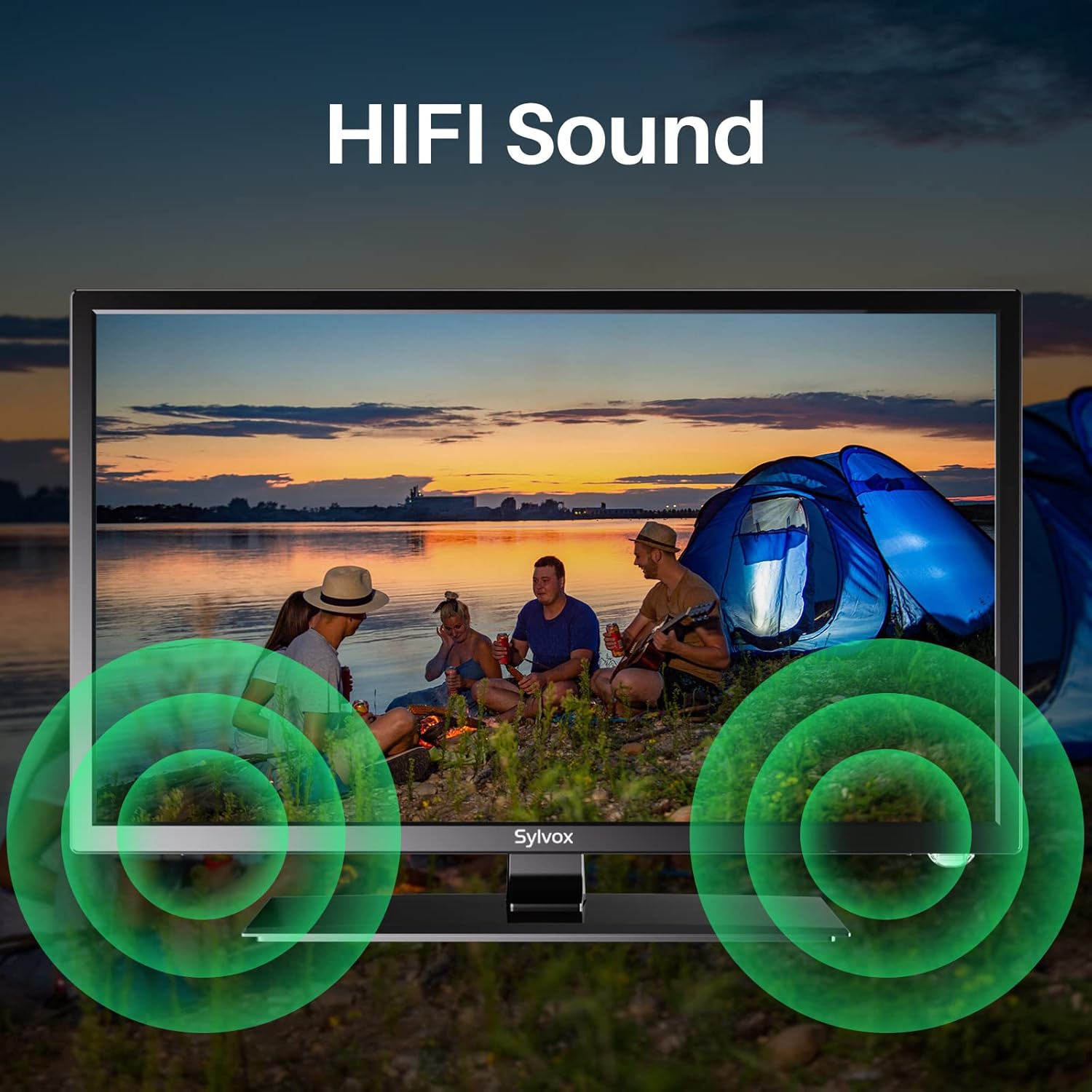 SYLVOX 27'' RV Smart TV with DVD Player + Corner Wall Mount, 12V/AC HDTV for Campers & Travel, Swivel & Tilt Bracket