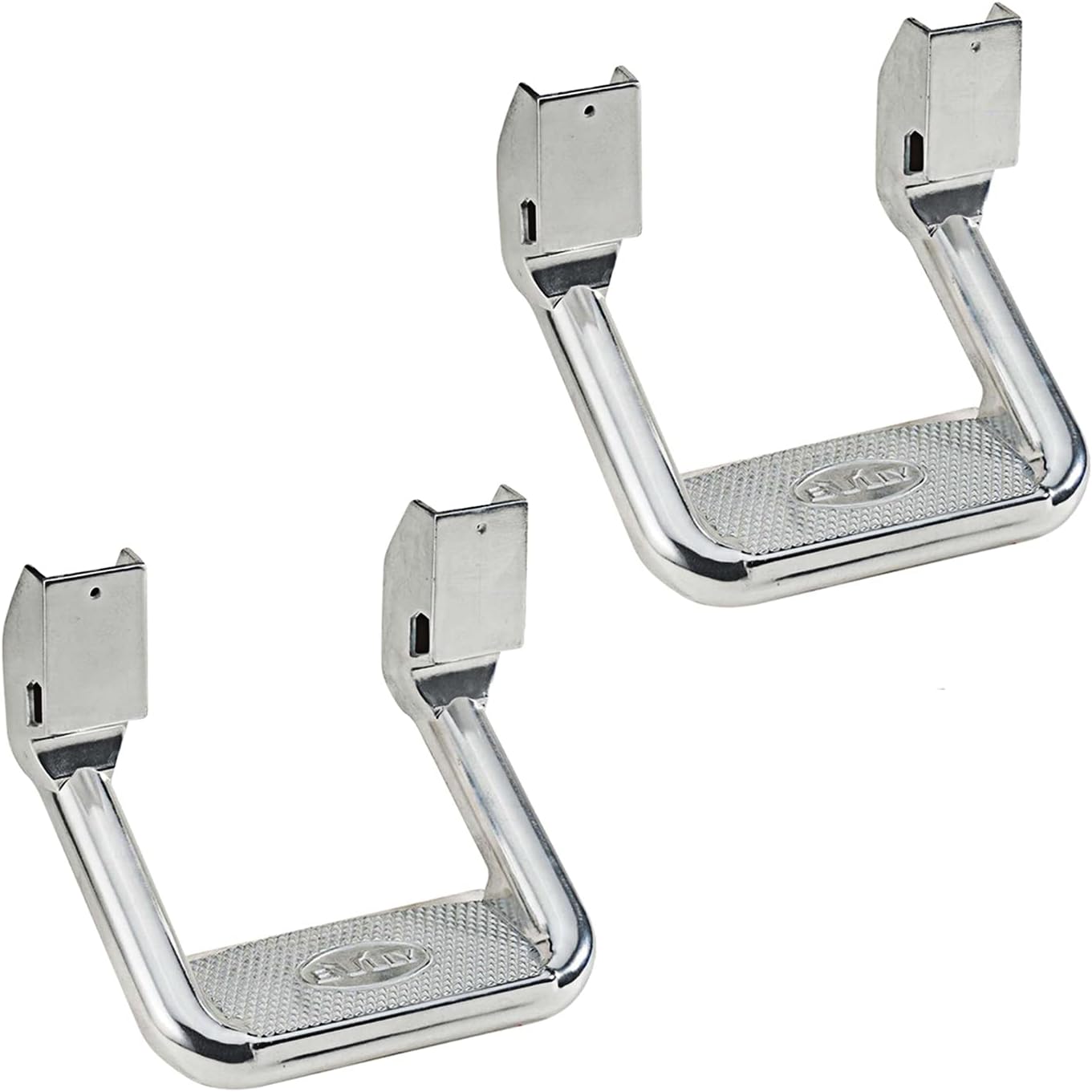 Bully AS-600-2 Polished Aluminum Universal Fit Truck Side Step Set of 4 for Trucks from Chevy (Chevrolet), Ford, Toyota, GMC, Dodge RAM, Jeep