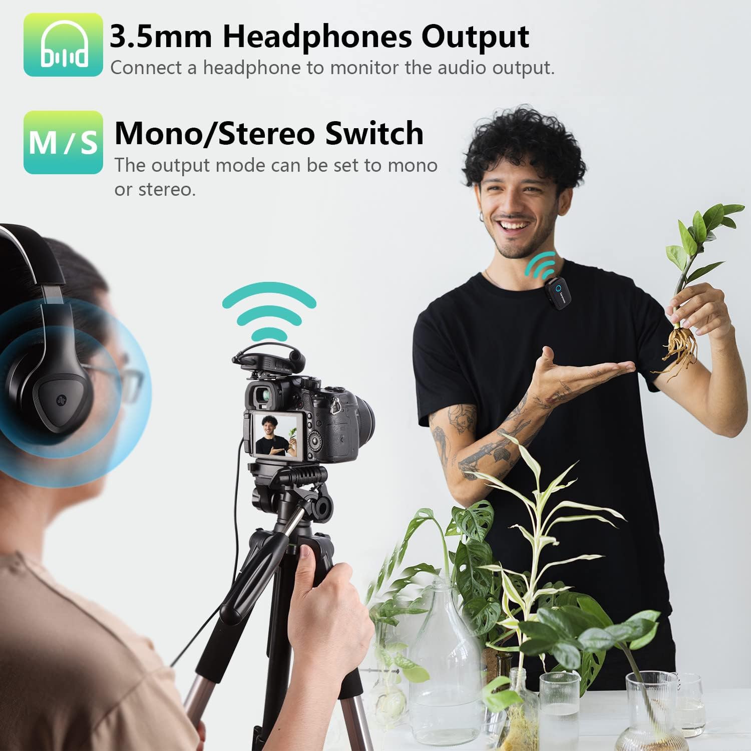 Saramonic Blink500 T2 Wireless Lavalier Microphone for Cameras Camcorder,Noise Cancellation,328ft Range,12H Battery Life,Clip-on Lapel Mic for Video Recording Interview YouTube Live Streaming