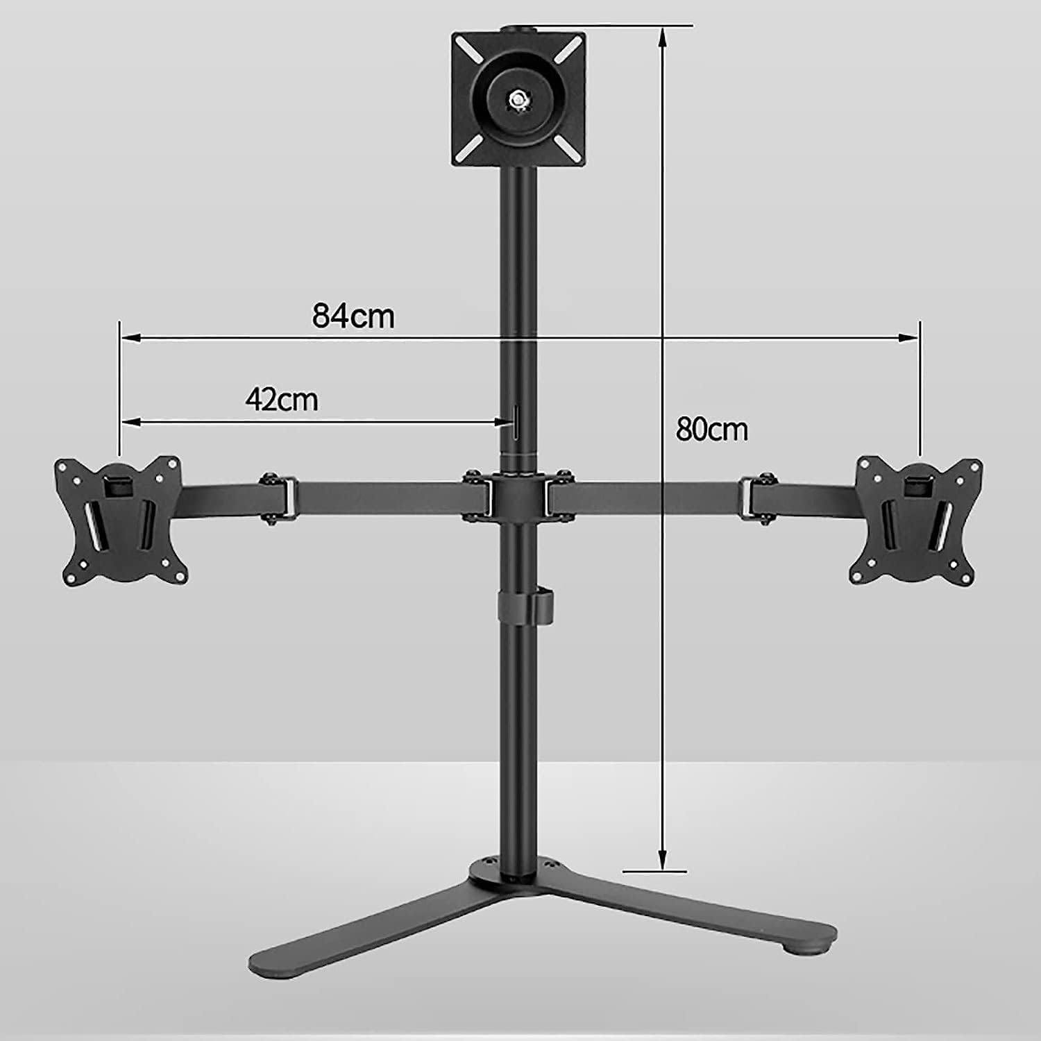 TV Wall Bracket Triple Monitor Stand Mount, Three Heavy Duty Full Motion Adjustable Arms with Metal Base, for Three Max 27 Inch Computer Screen TV Stand
