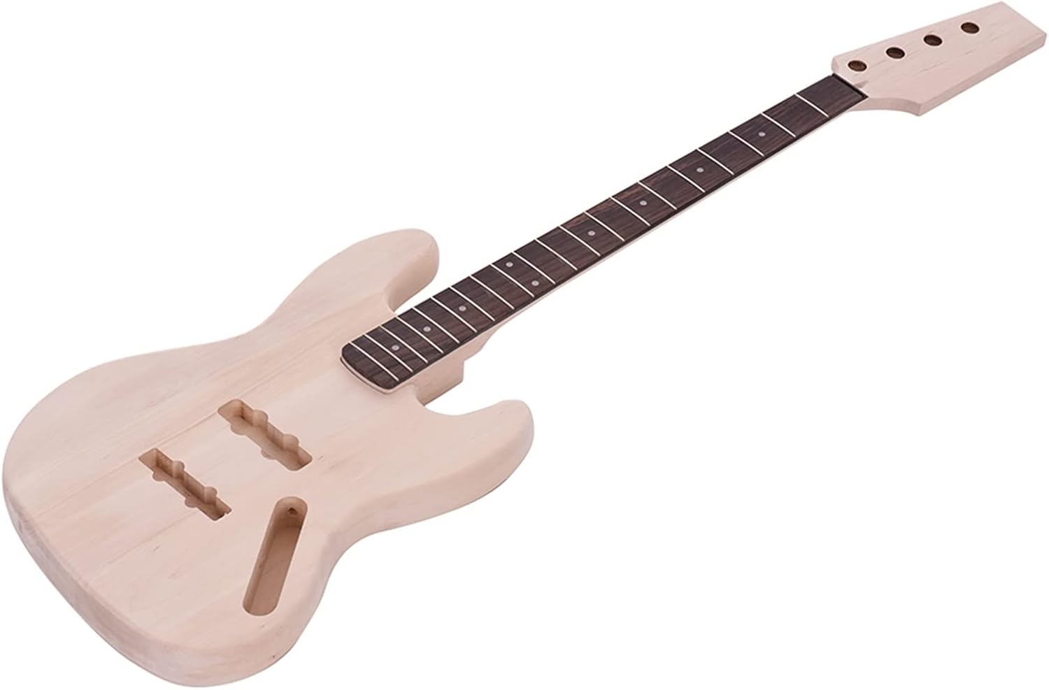 Bass Style 4-String Electric Bass DIY Kit Solid Basswood Body Maple Neck Rosewood Fingerboard DIY Kit Set DIY Guitar Kit