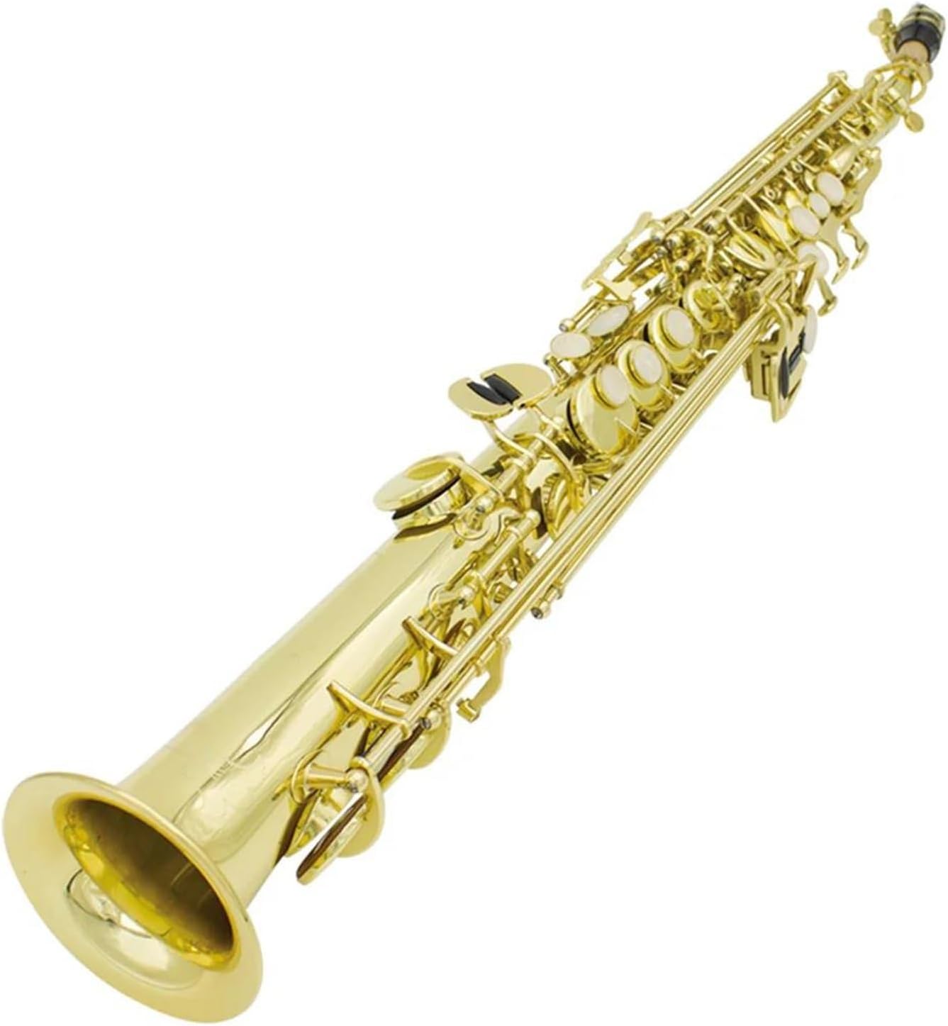 Straight Treble Saxophone Professional B Flat Brass Saxophone Sax Woodwind Instrument With Case Reeds Parts