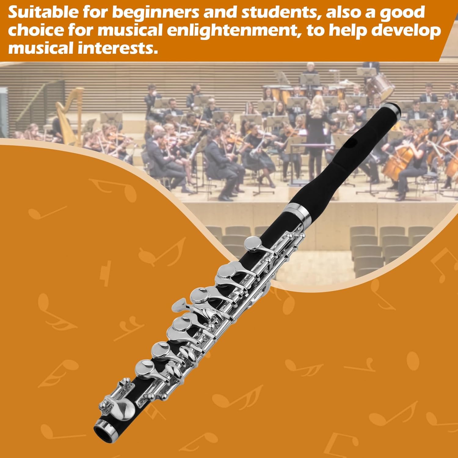 Segolike 1Set Piccolo Flute Instruments W/Wood Case Cleaning Cloth Screwdriver