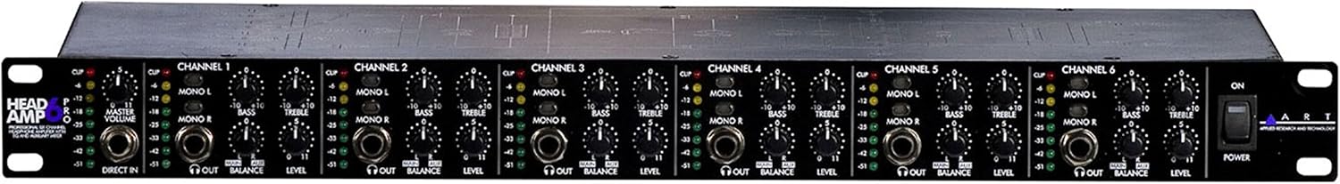 ART HeadAmp6 Pro 6 Channel Professional Headphone Amplifier With EQ