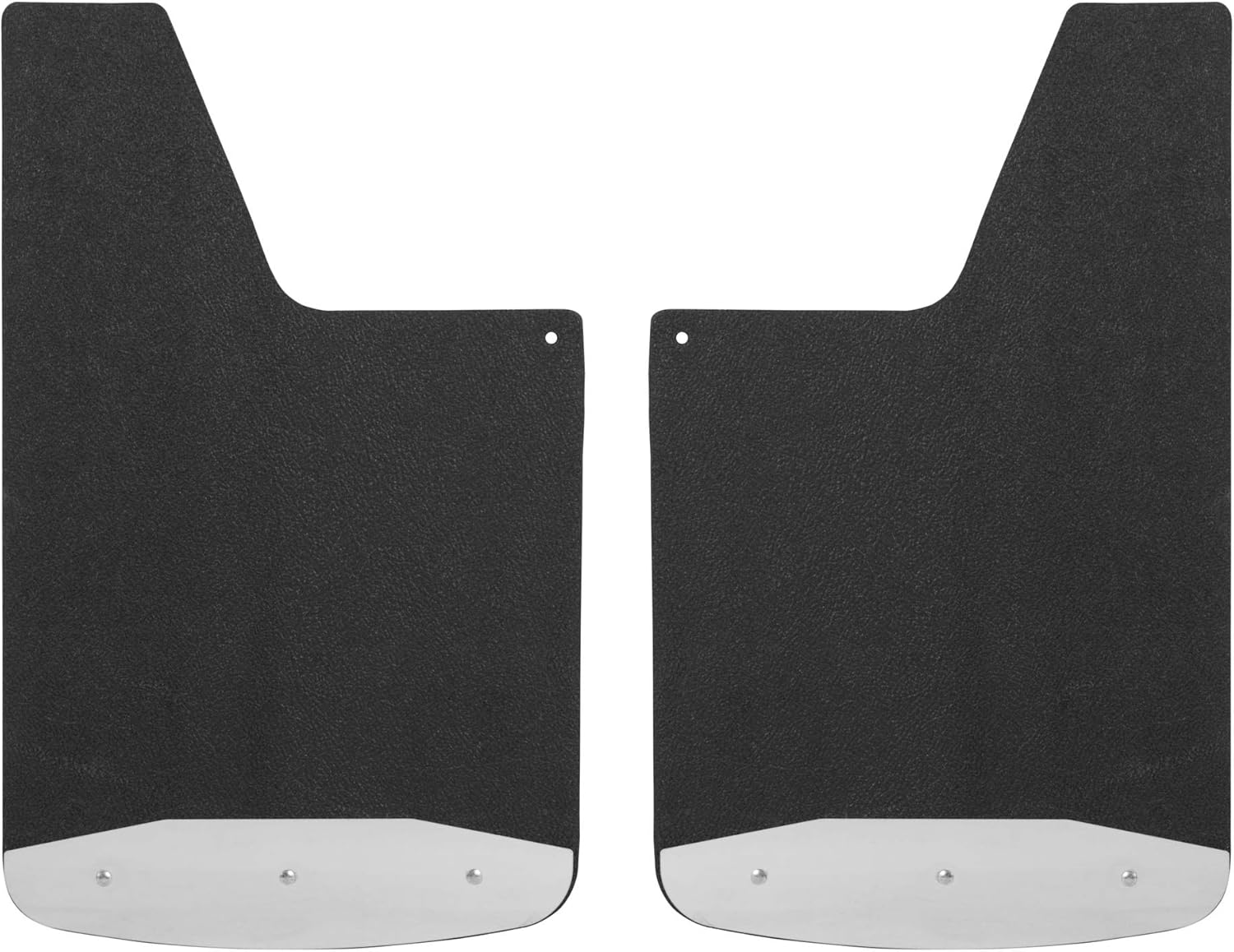 LUVERNE 250014 Universal 14-Inch x 23-Inch Textured Rubber Mud Guards with Stainless Steel Plates,Black