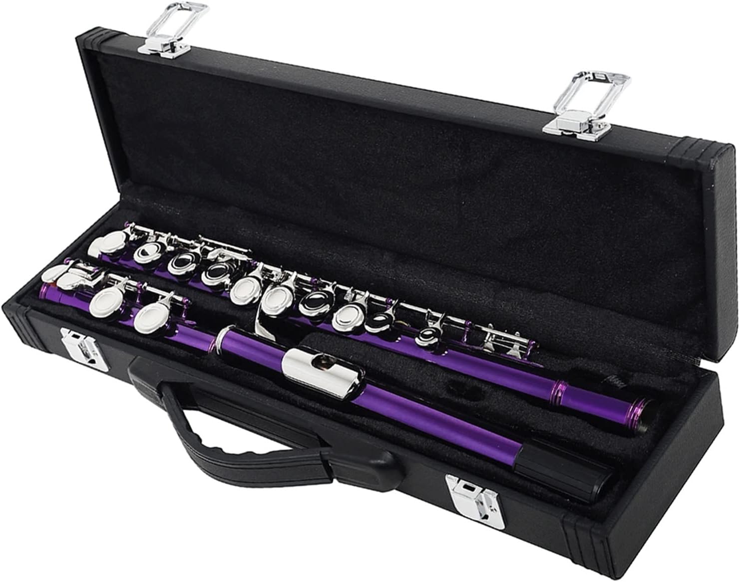 Flutes Musical Instrument Purple 16 Holes C Tone Flute with E Key Woodwind Instrument Closed Key Cupronickel Tube with Padded Bag Flute Set
