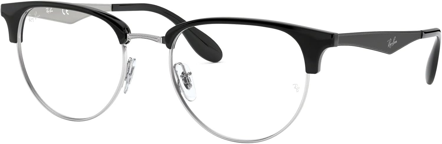 Ray-Ban RX6396 Eyeglasses Bundle: RX 6396 2932 Silver and Eyewear Cleaning Kit