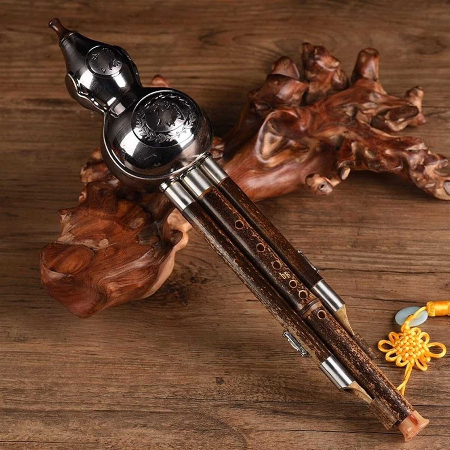 FLFL Hulusi Plastic Cucurbit Three-Tone Detachable Cucurbit Wind Instrument (Color : Small d)