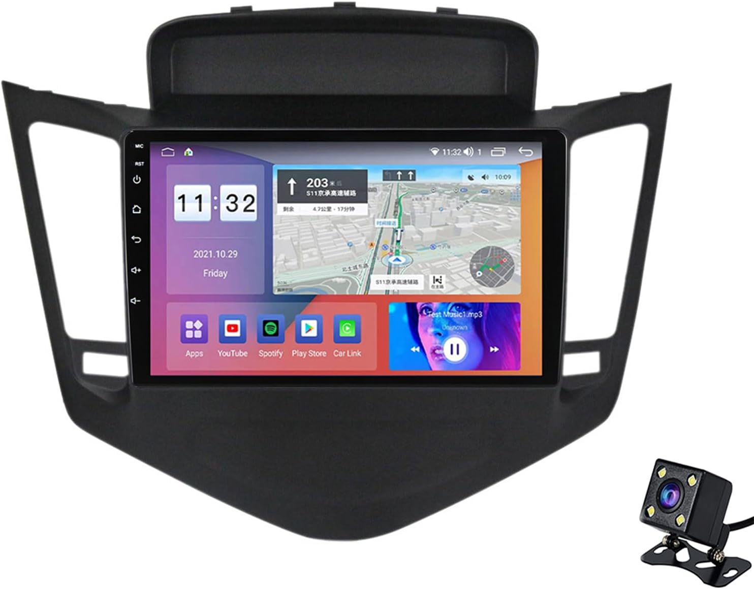 Wireless Car Stereo with CarPlay/Android Auto, Portable Car Radio Multimedia Player with Bluetooth, for Chevrolet Cruze 2009-2014