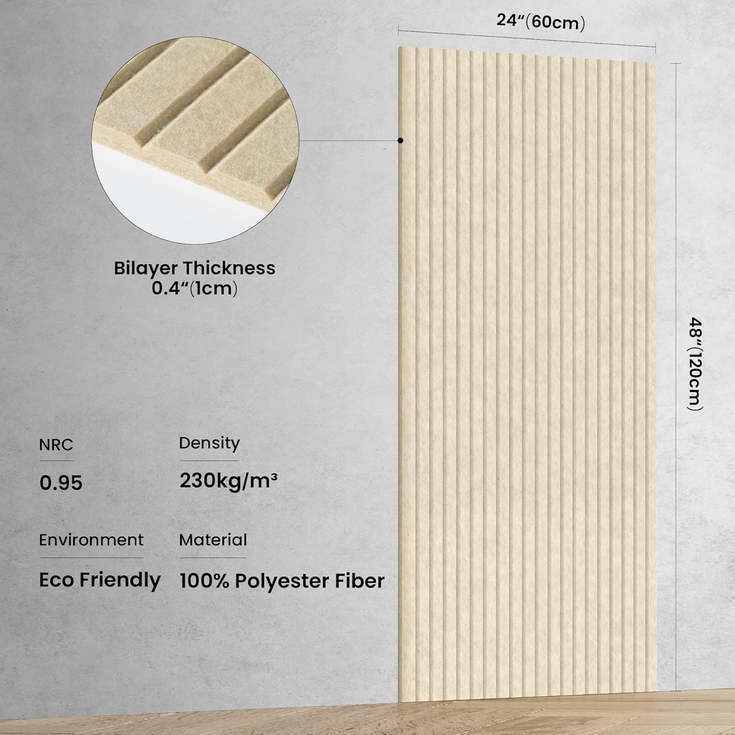 10 Pack Large Acoustic Panels,48 x 24 x 0.4 Inch Sound Proof Foam Panels for Walls，Premium Noise Dampening Panels,Sound Panels for Media Room, Office and Studio,Camel