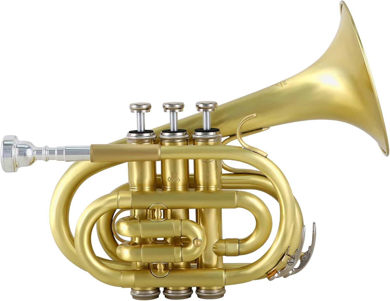 EASTROCK Pocket Trumpet Brass Bb Trumpet with 7C Mouthpiece special-shaped