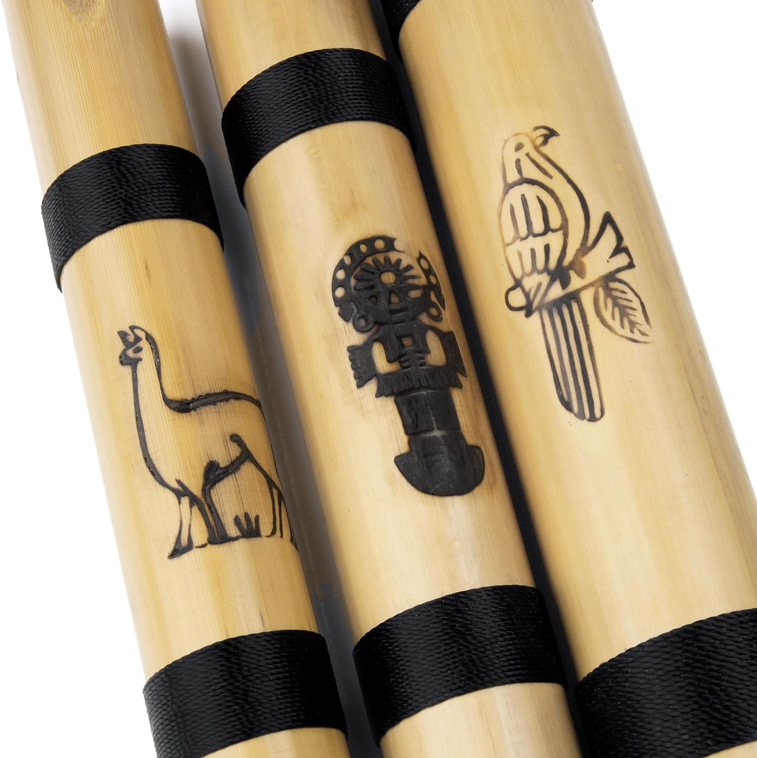 Handmade Natural Cane Flute Traditional in from Peru Musical Instruments Wind Bamboo Andean Quena Flute Textile Carrying Case (F key)