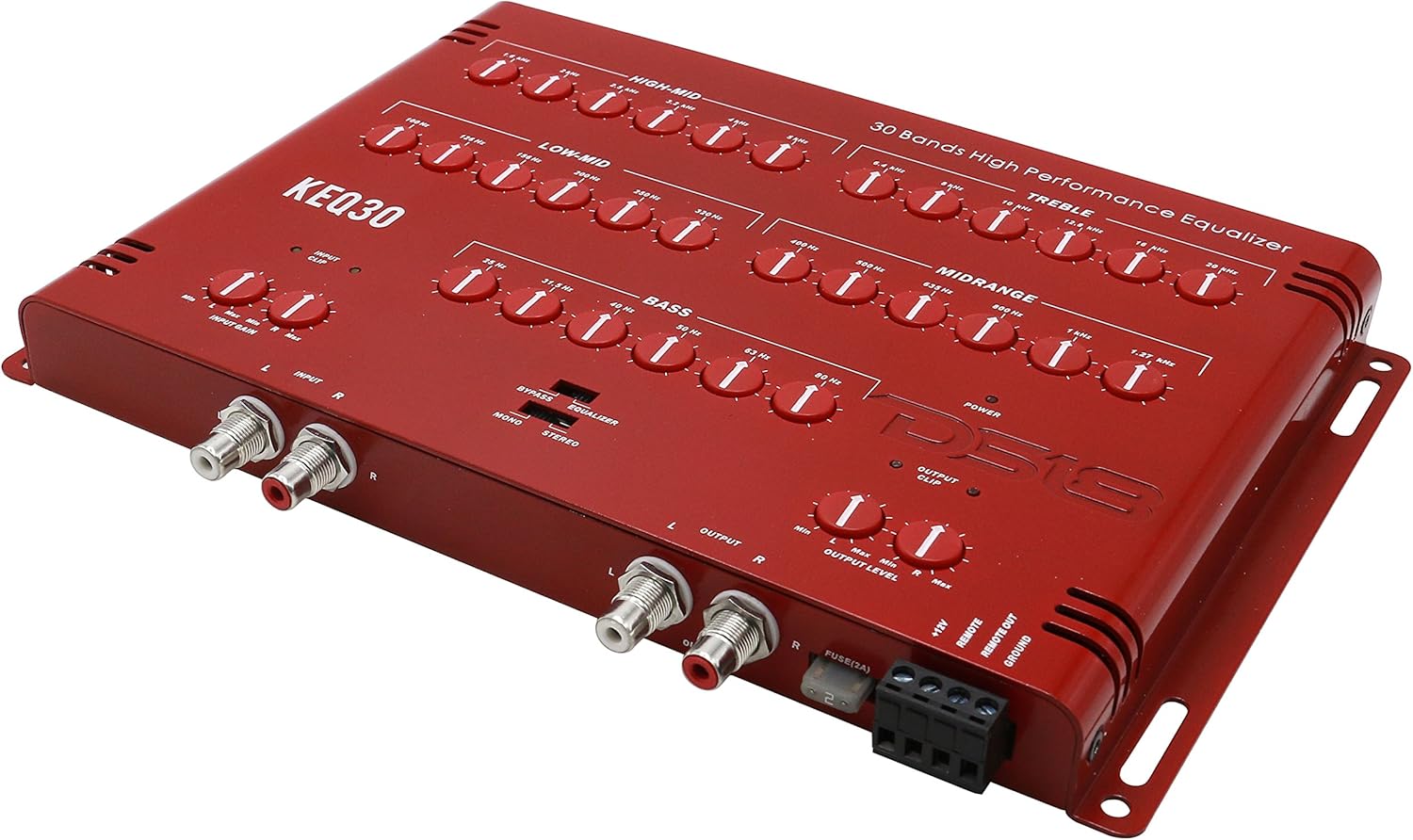 DS18 KEQ30 - 30 Bands High Perfomance Amplifier Equalizer with Clipping Indicaotor High Vltage Preamp and Mono Stereo Selectror