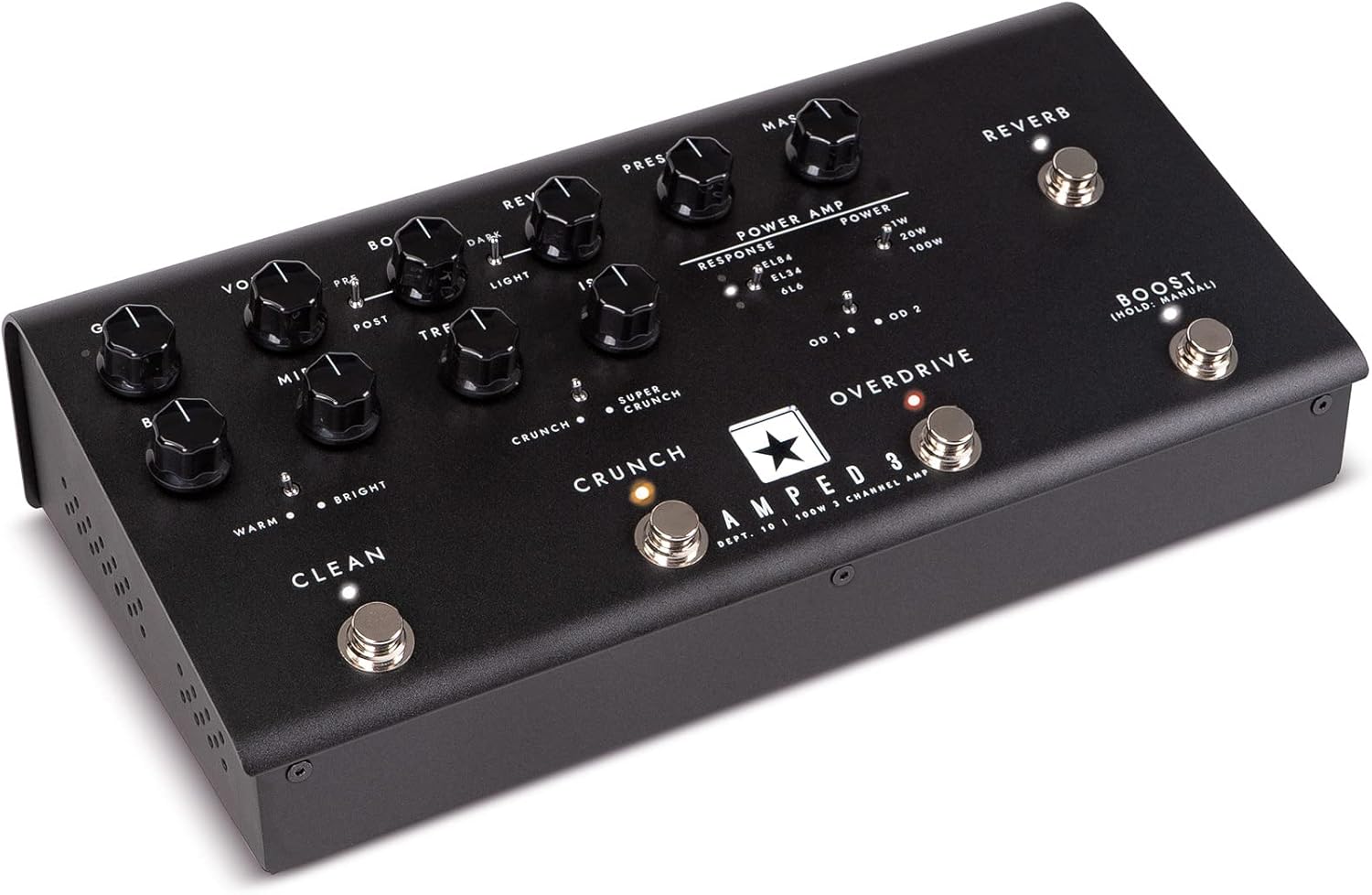 Blackstar AMPED3 100W Multi-Channel Floorboard User Programmable Presets Guitar Amp Pedal for Fine-Tune Your Cabinet, Mic, and Room Simulations