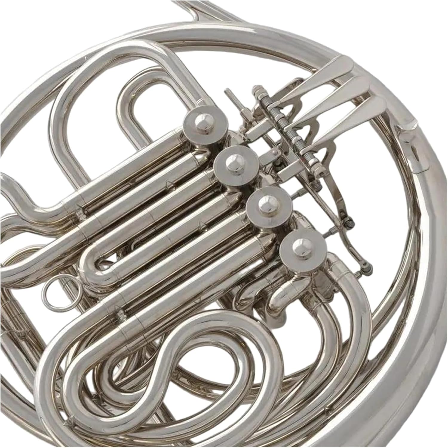 4 Key French Horn Professional Silver Nickel Plated Double Row French Horn F Bb Tape Box