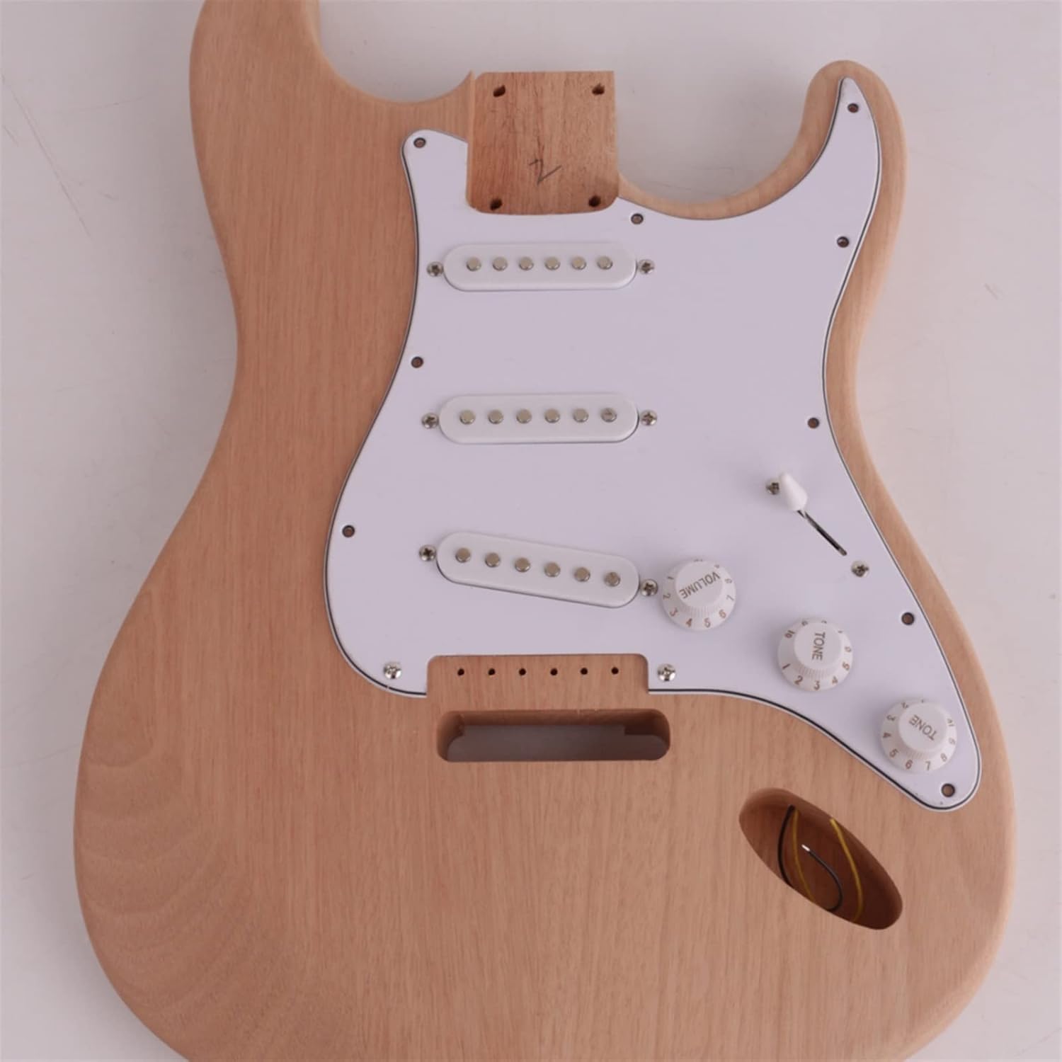 DIY Electric Guitar Kit Unfinished Maple Neck Fretboard Mahogany Body 22 Frets Electric Guitar Kit DIY (Color : 02)