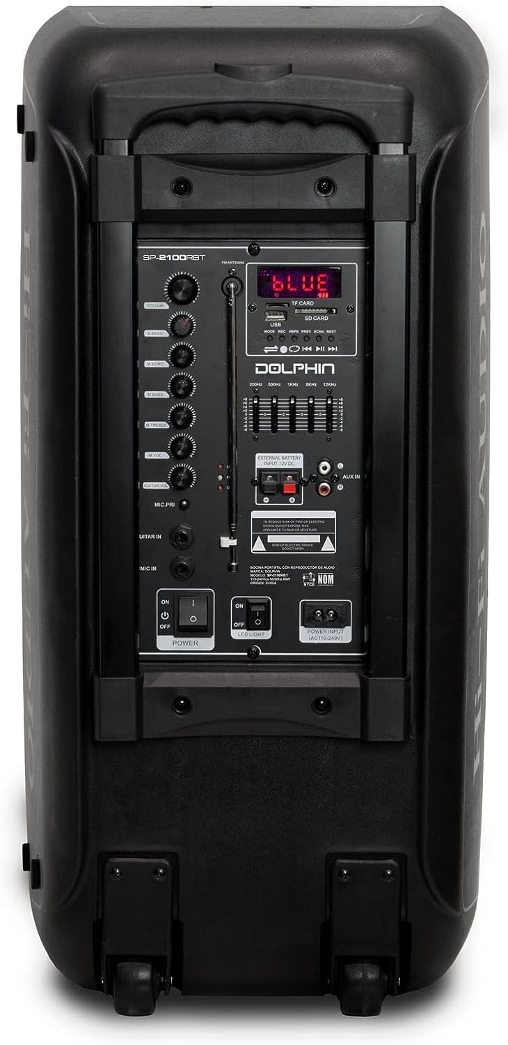 Party Speaker Dolphin Portable Bluetooth Speaker with Sound-Activated, TWS, Powerful X-Bass, Dual 10