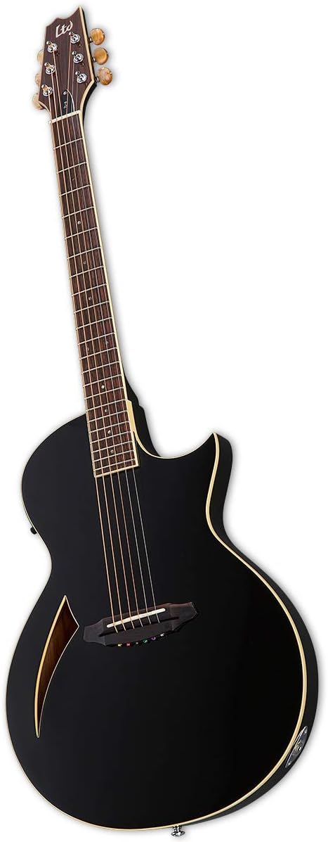 ESP LTD TL-6 Thin Line Acoustic Electric Guitar with Resonant Chamber, Black