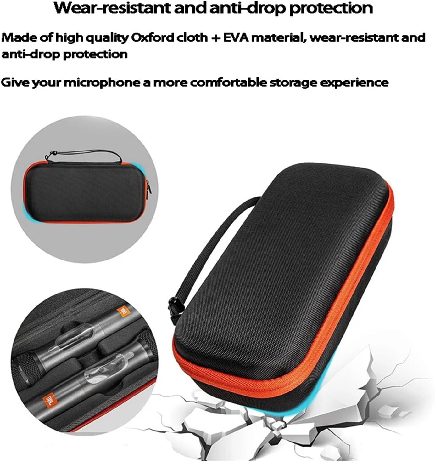 Wireless Microphone Case Fit for JBL Wireless Two Microphone System Universal Handheld Dual Mic Travel Bag Fit for Singing Karaoke