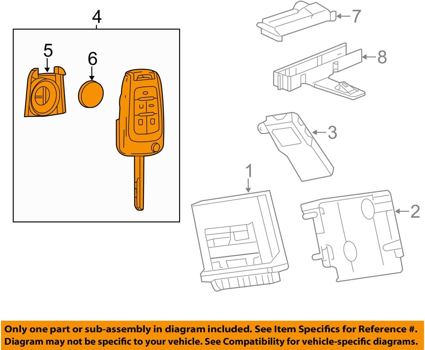 General Motors 13504204, Remote Control Transmitter for Keyless Entry and Alarm System
