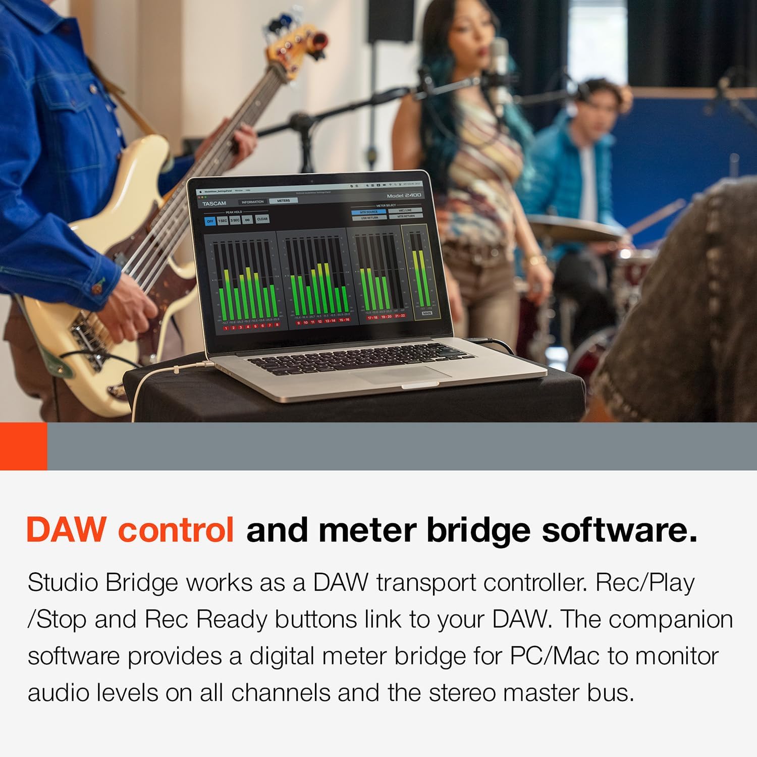 TASCAM Studio Bridge 24-Channel Multi Track Recorder and USB Audio Interface with MIDI — High-Fidelity, Studio Quality Recording