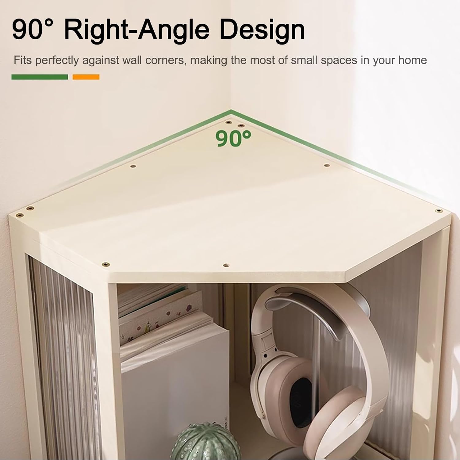 Corner Bookshelf Storage Organizer Bookcase, Height Adjustable Standing Book Shelf Art Easel Rustic Vintage Book Shelf for Living Room Office Library(White-B)