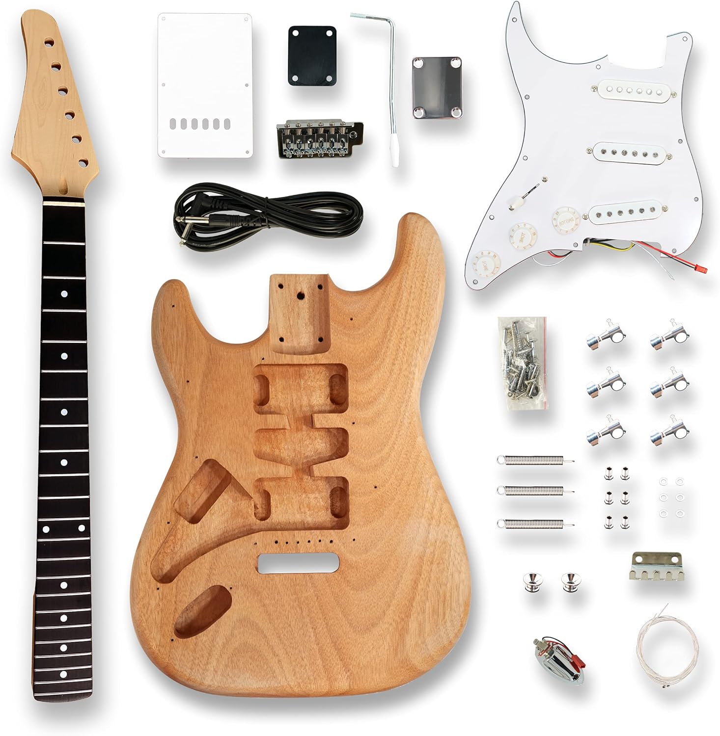 BexGears DIY Left-handed Electric Guitar Kits, okoume Body,