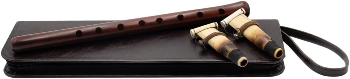 Professional Armenian DUDUK Key A Apricot Wood Oboe Balaban Woodwind Instrument, Leather Case and Professional 2 Reeds and Playing Instructions, Apricot Wooden Duduk, Flute
