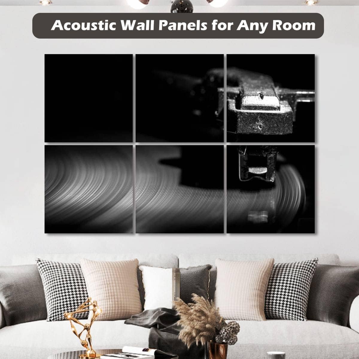6 Pack Art Acoustic Panels Old style turntable close up a Soundproof Wall Panels Padding Decorative Sound Absorbing Panels 72
