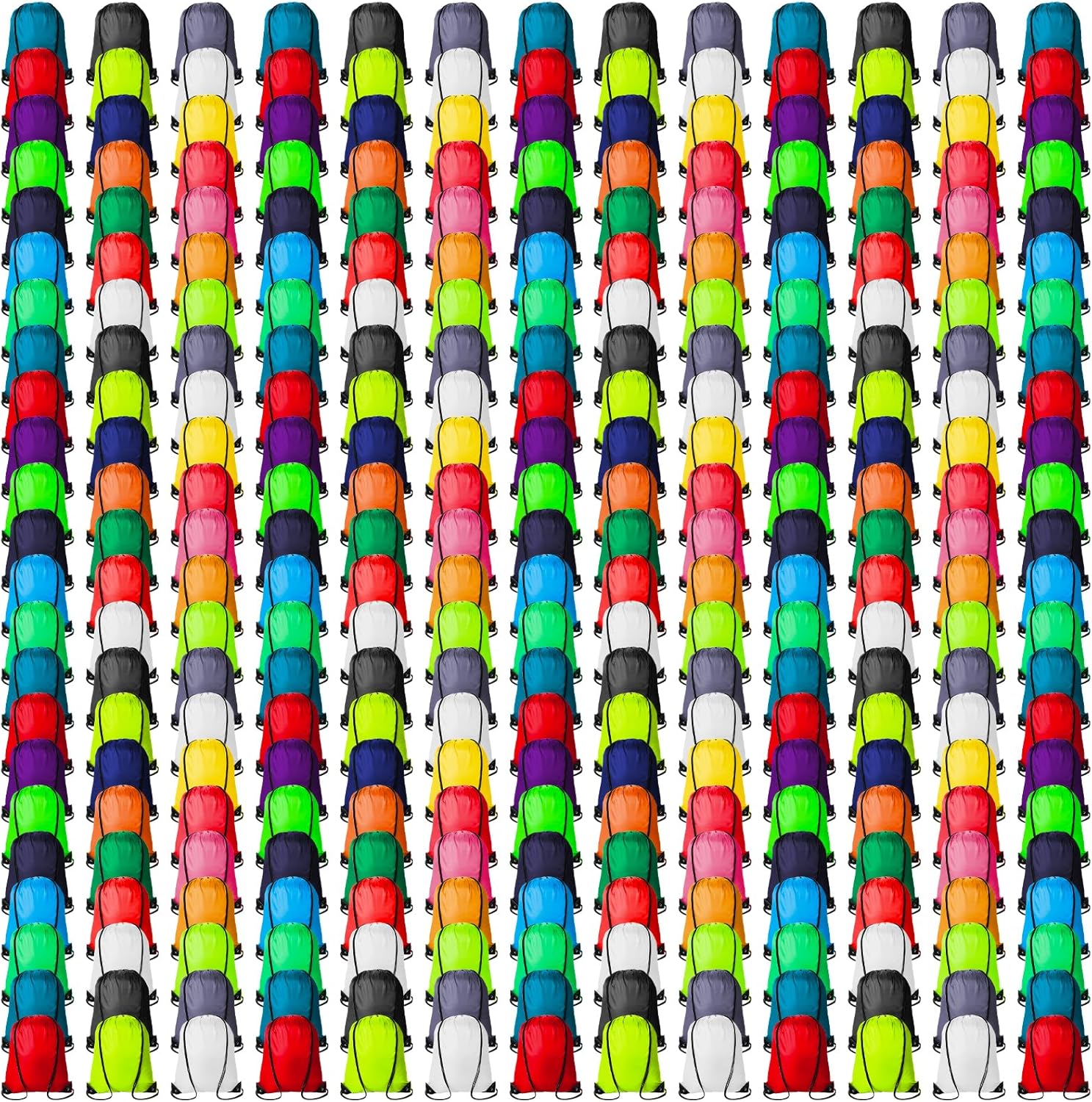 300Pcs Drawstring Backpacks Bulk String Bag Cinch Sack Pack Storage Knapsack Polyester Gift Bags Sports Drawstring Bags for Trip Gym Party Bags(20 Colors)