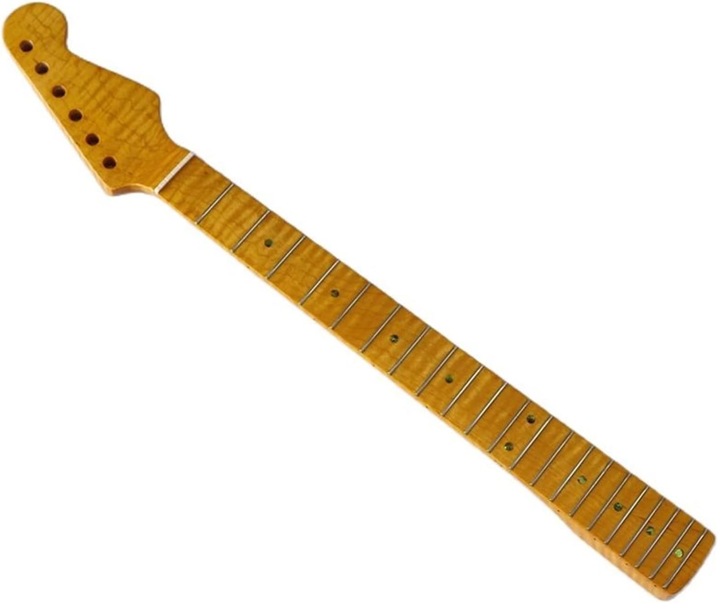 Yellow Small Head Electric Guitar Neck Canadian Flame Maple Electric Guitar Neck