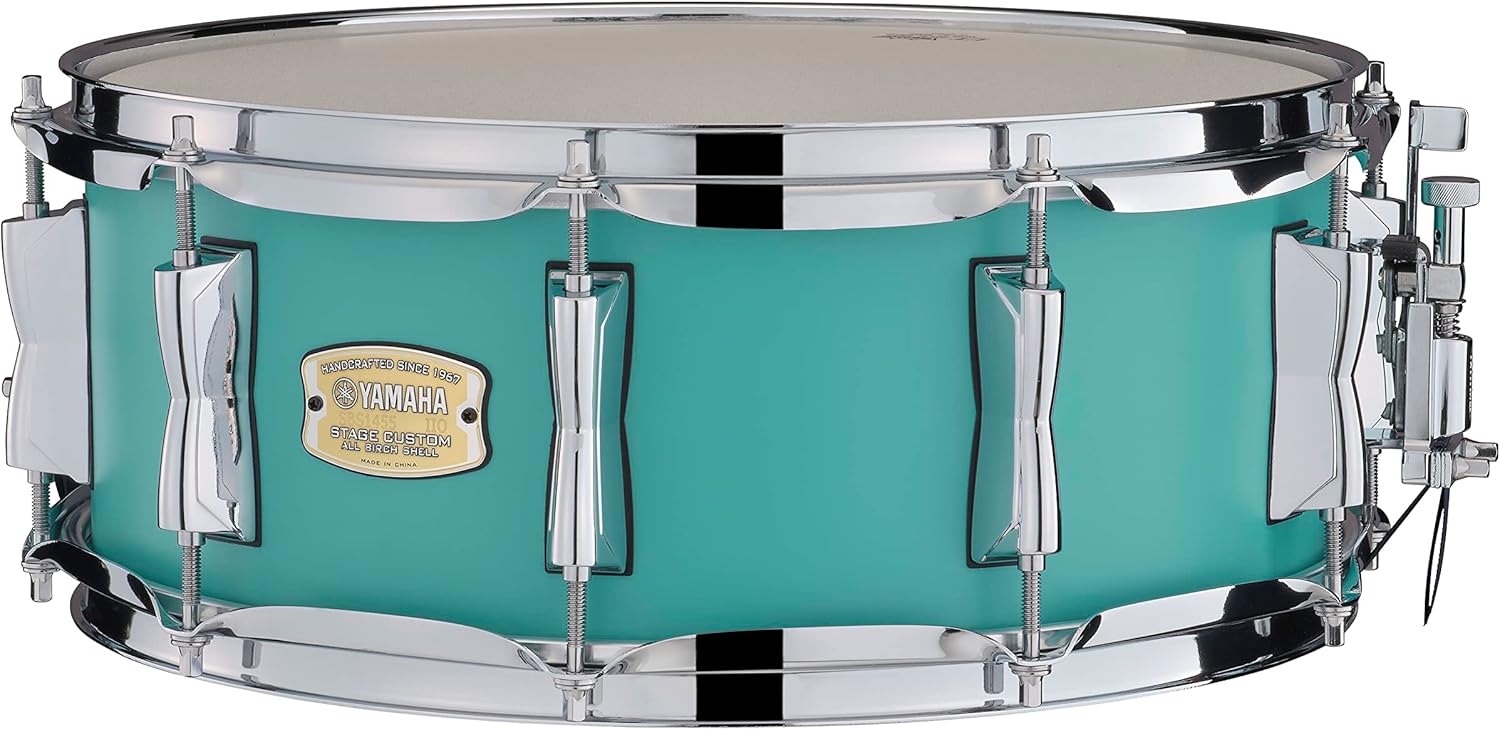 Yamaha SBS-1455MSG 14-Inch Stage Custom Birch Snare Drum, Matte Surf Green