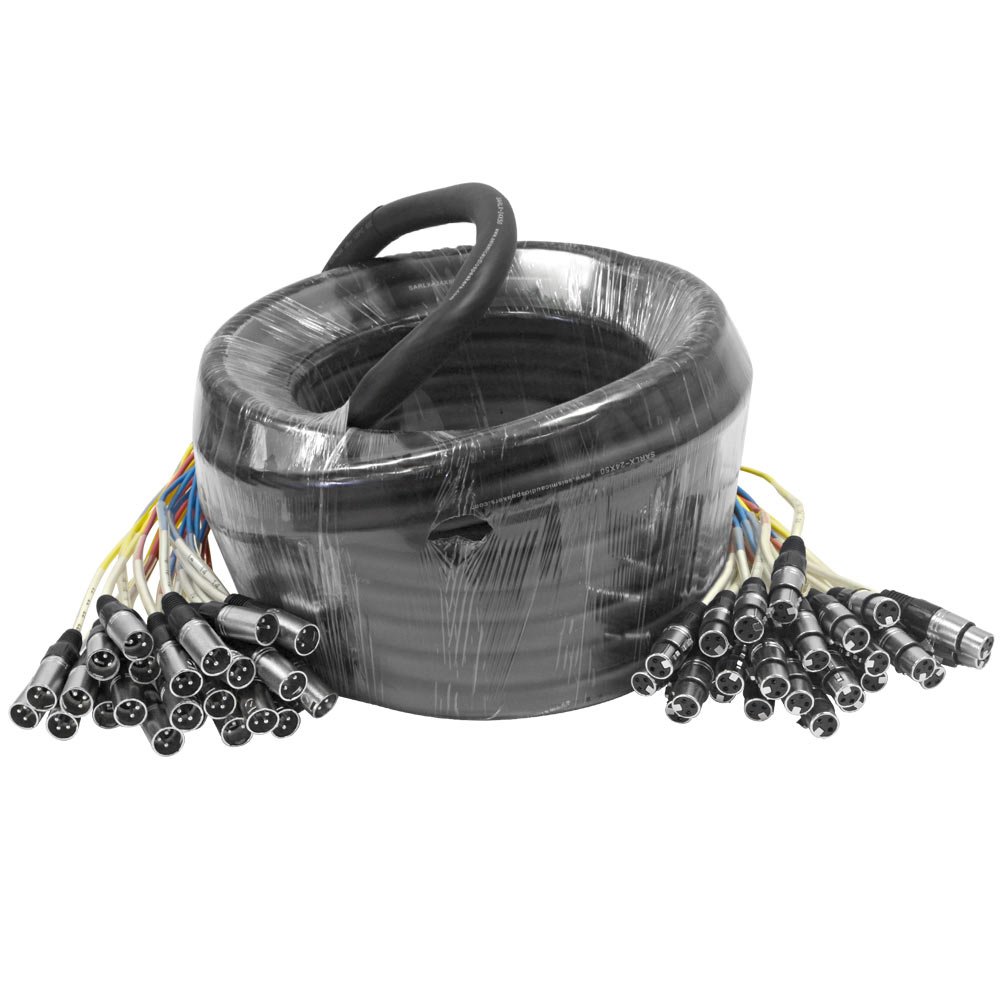 Seismic Audio - SARLX-24x50-24 Channel XLR Color Coded Mutil-Patch Snake Cable 50 Feet - Pro Audio
