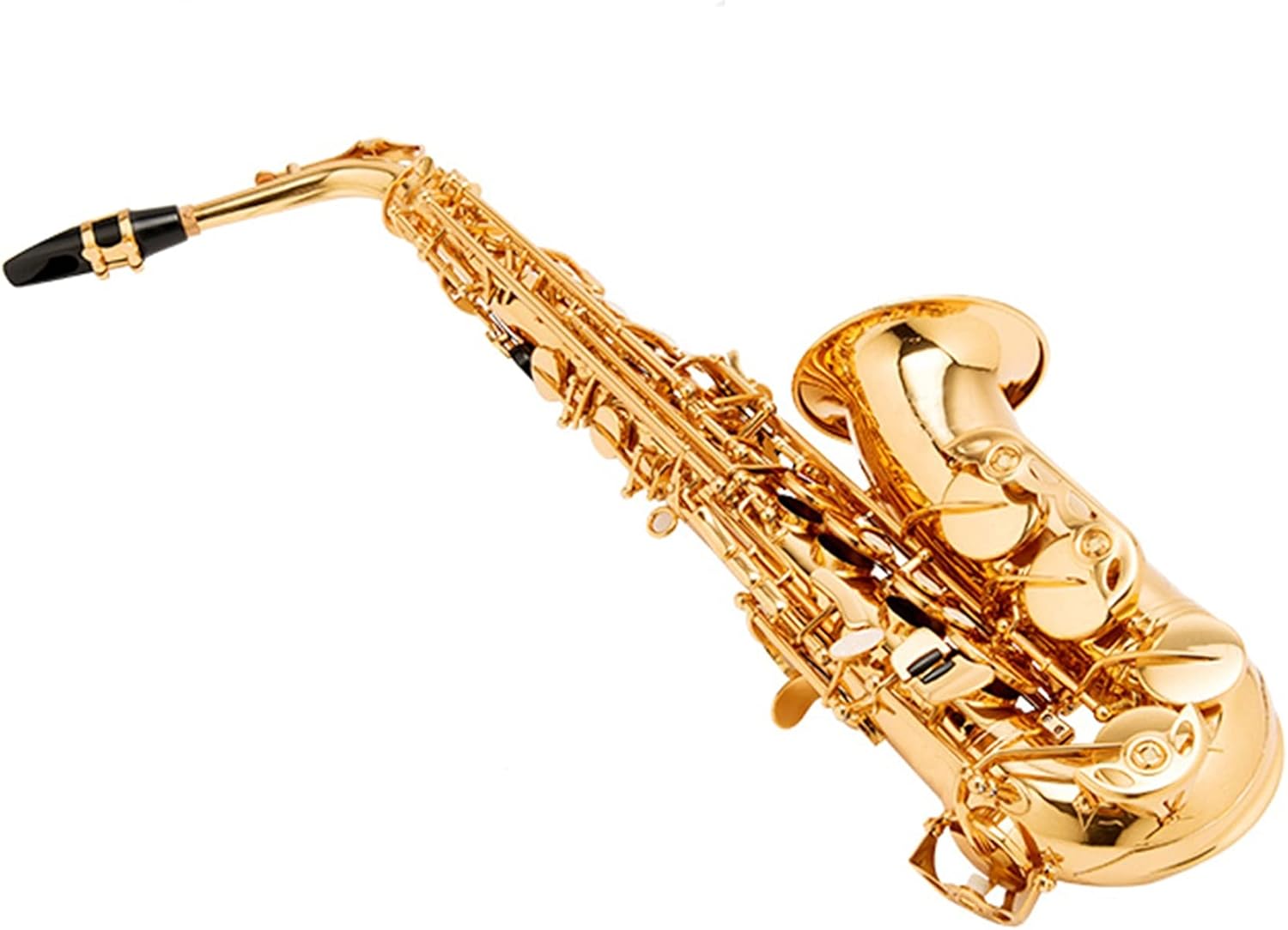 Saxophone Straight E-Flat Brass Lacquered Gold Alto Saxophone is Suitable for Beginners to Test The Level of Professional Playing Wind Instrument Saxophone
