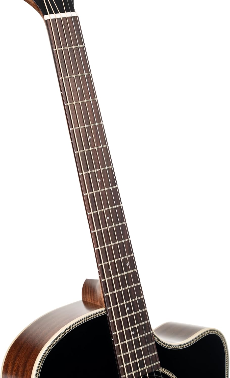 Cort Essence Series ES-GA4 Grand Auditorium Cutaway Acoustic Electric Guitar, Black Top Semi Gloss (GA4BTSG)