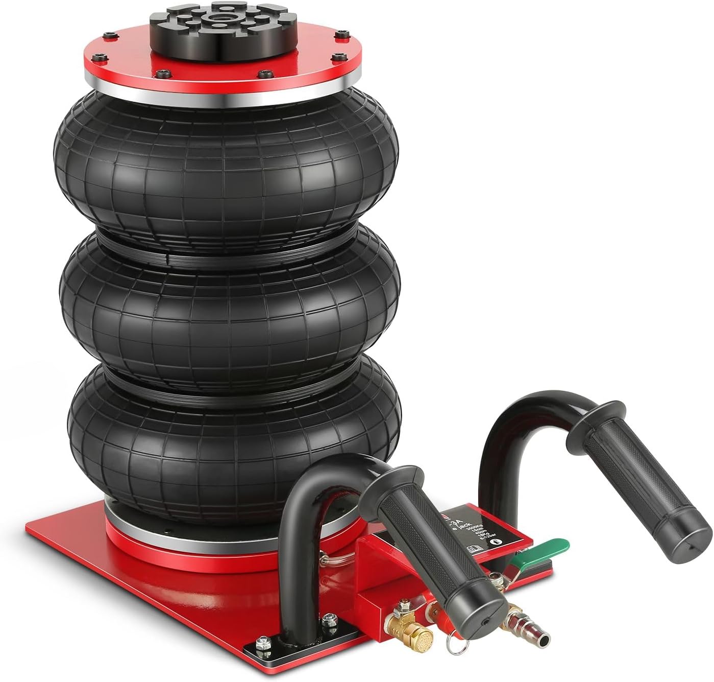 DNA Motoring Air Jack 3.5 Ton / 7700lbs Triple Bag Airbag Jack with Short-Handle, 3-5 s Fast Lifting Pneumatic for Cars,Trucks, Garage, Repair, Lifting up to 14.3