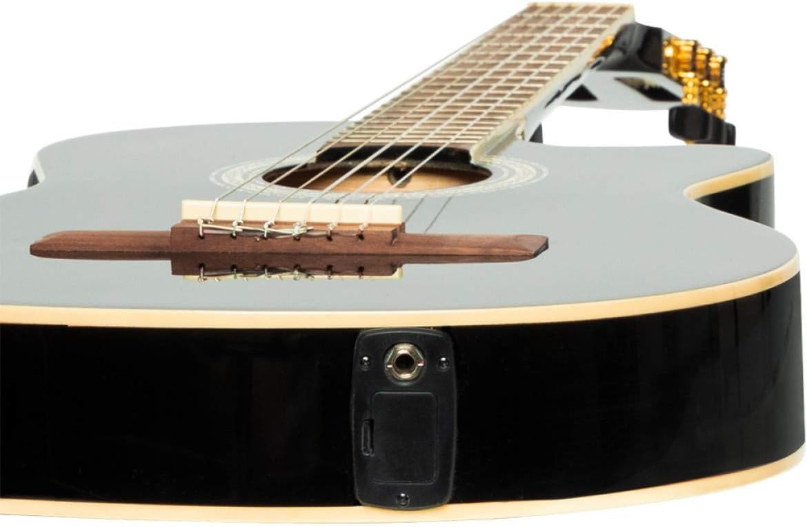 Stagg 6 String Classical Guitar, Right, Black, Full (SCL60 TCE-BLK)