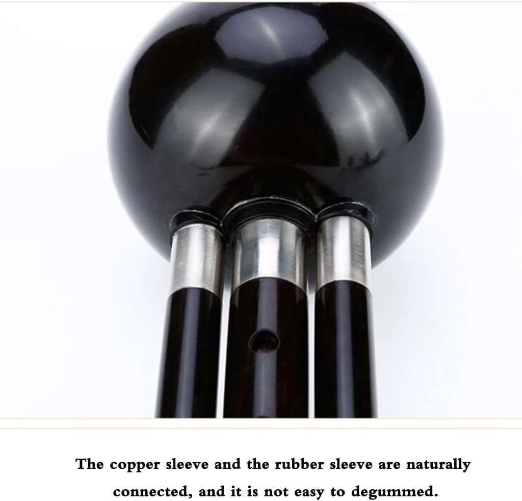 Woodwind Ebony B-Flat C-A Playing Flute Instrument Traditional Musical Instruments for Beginners with Chinese Knot and Box Tonal Beauty (Black C)