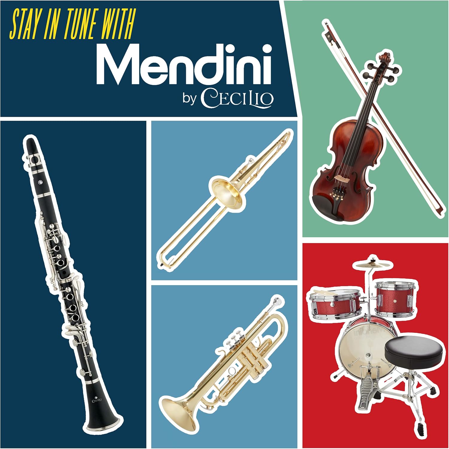Mendini by Cecilio B Flat Clarinet for Beginner, Ebonite Bb Clarinet with 2 Replaceable Barrels, 10 Reeds, Stand, Pocketbook, Mouthpiece, Hard Case, Gloves (Black)