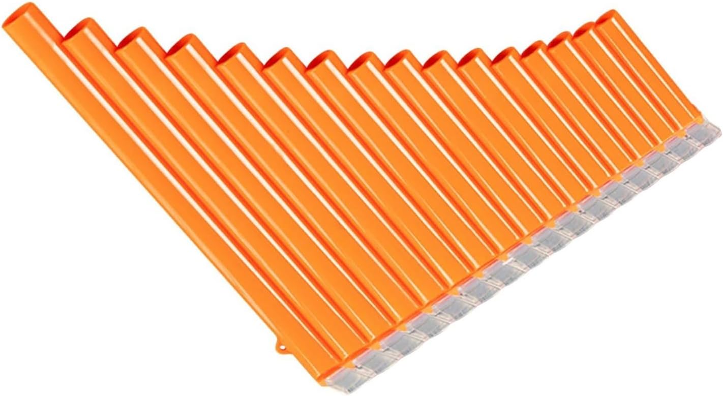 25 Pipe C Key Pan Flute 16 Pipe Pan Flute In G Key ABS Traditional Woodwind Instrument With Carrying Case(Orange)