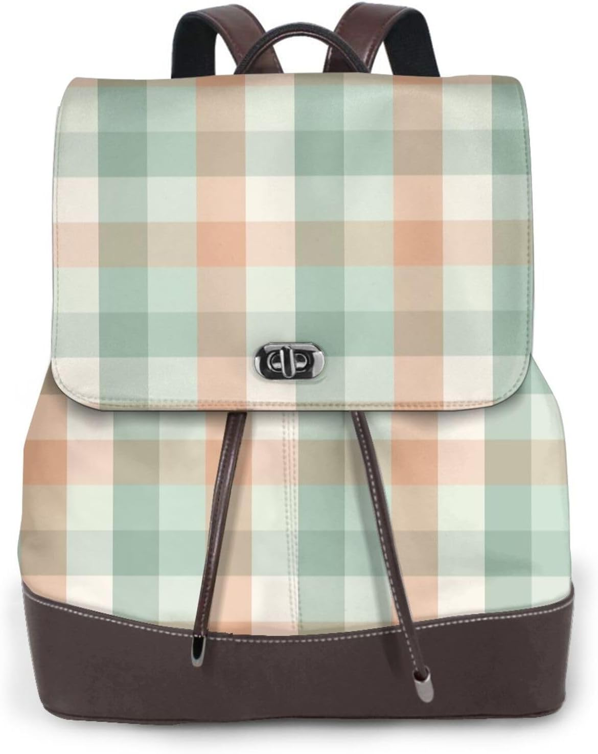 Square Picnic Plaid for Womens Backpack Purse Microfiber PU Anti-theft Large Fashion Designer Travel Bag Ladies Shoulder Bags